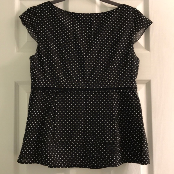 Ann Taylor black and white polka dot blouse size s - Picture 6 of 6